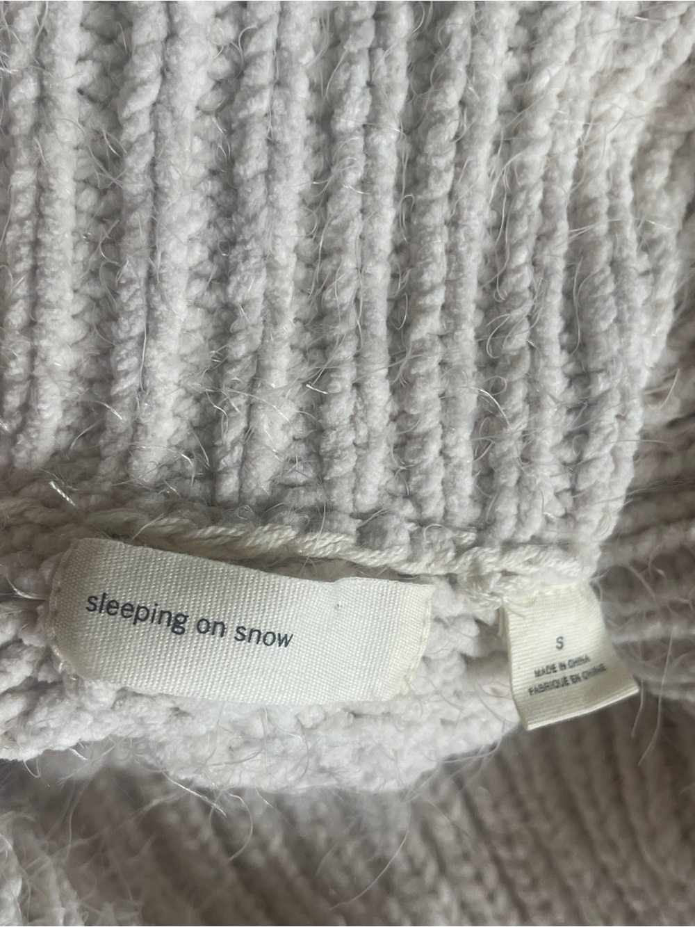 Anthropologie Sleeping On Snow Chunky Lattice Knit Cowl Sweater Ivory Small - Picture 6 of 9